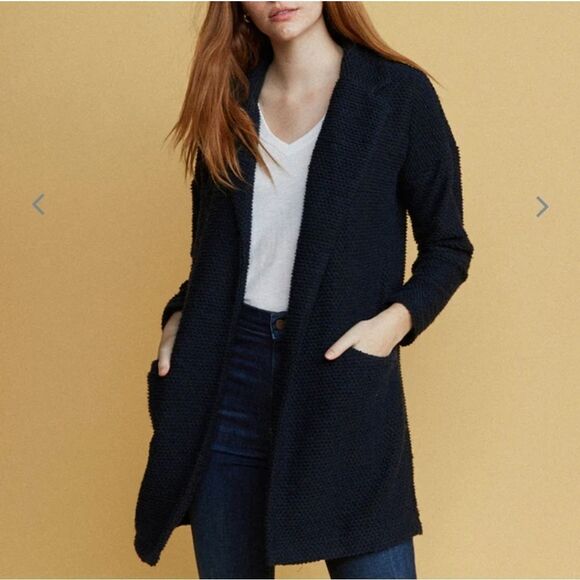MARINE layer Birdseye Coat in black